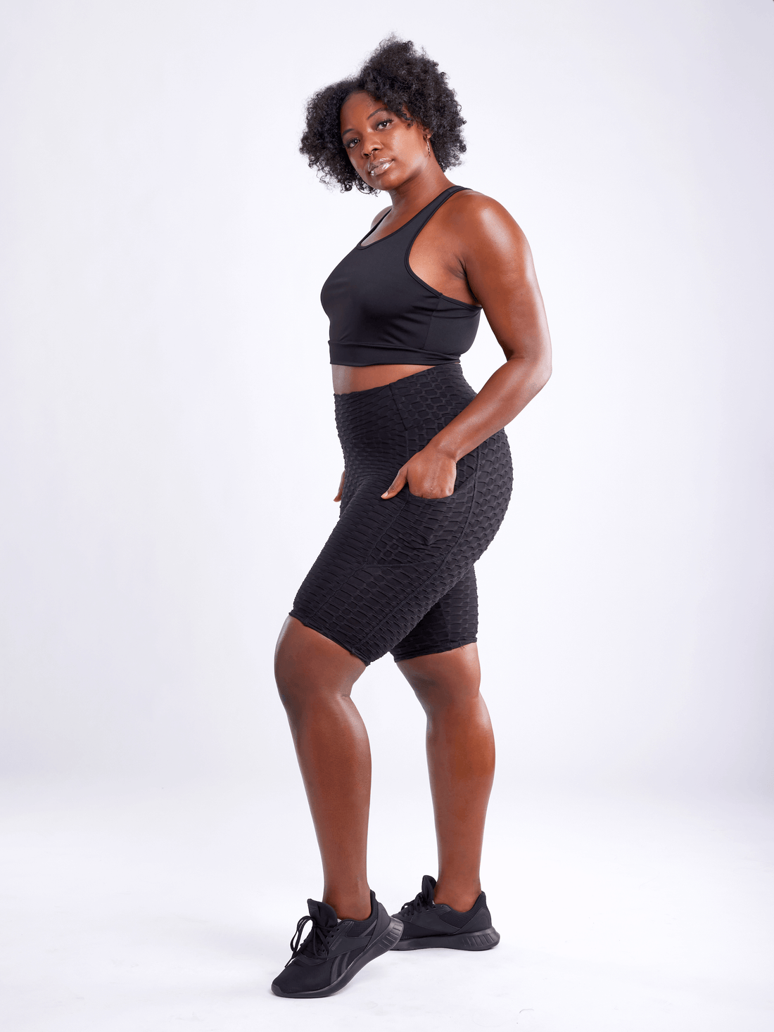 JupiterGear High-Waisted Scrunch Yoga Shorts with Hip Pockets