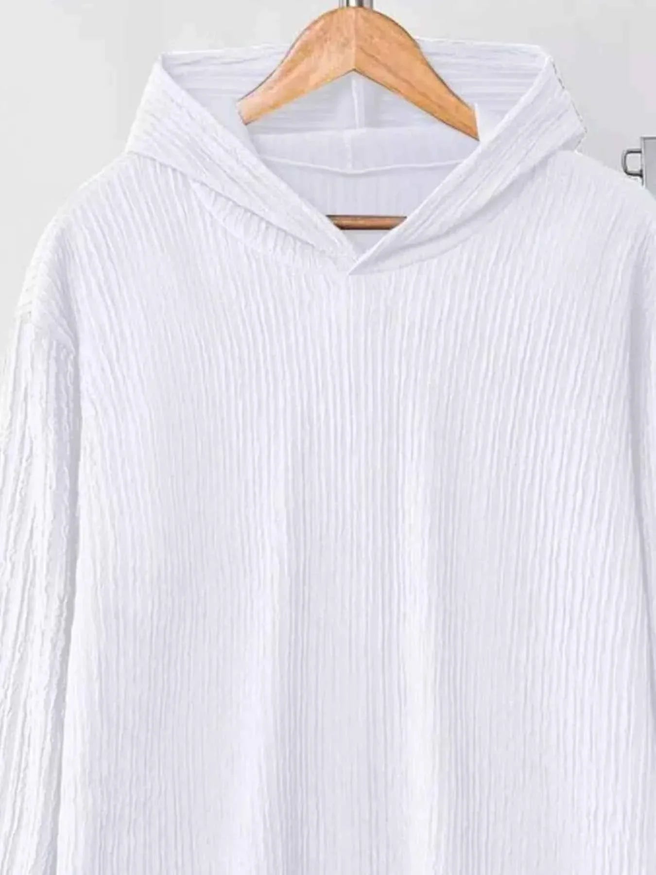 Textured Long Sleeve Hoodie and Pants Set