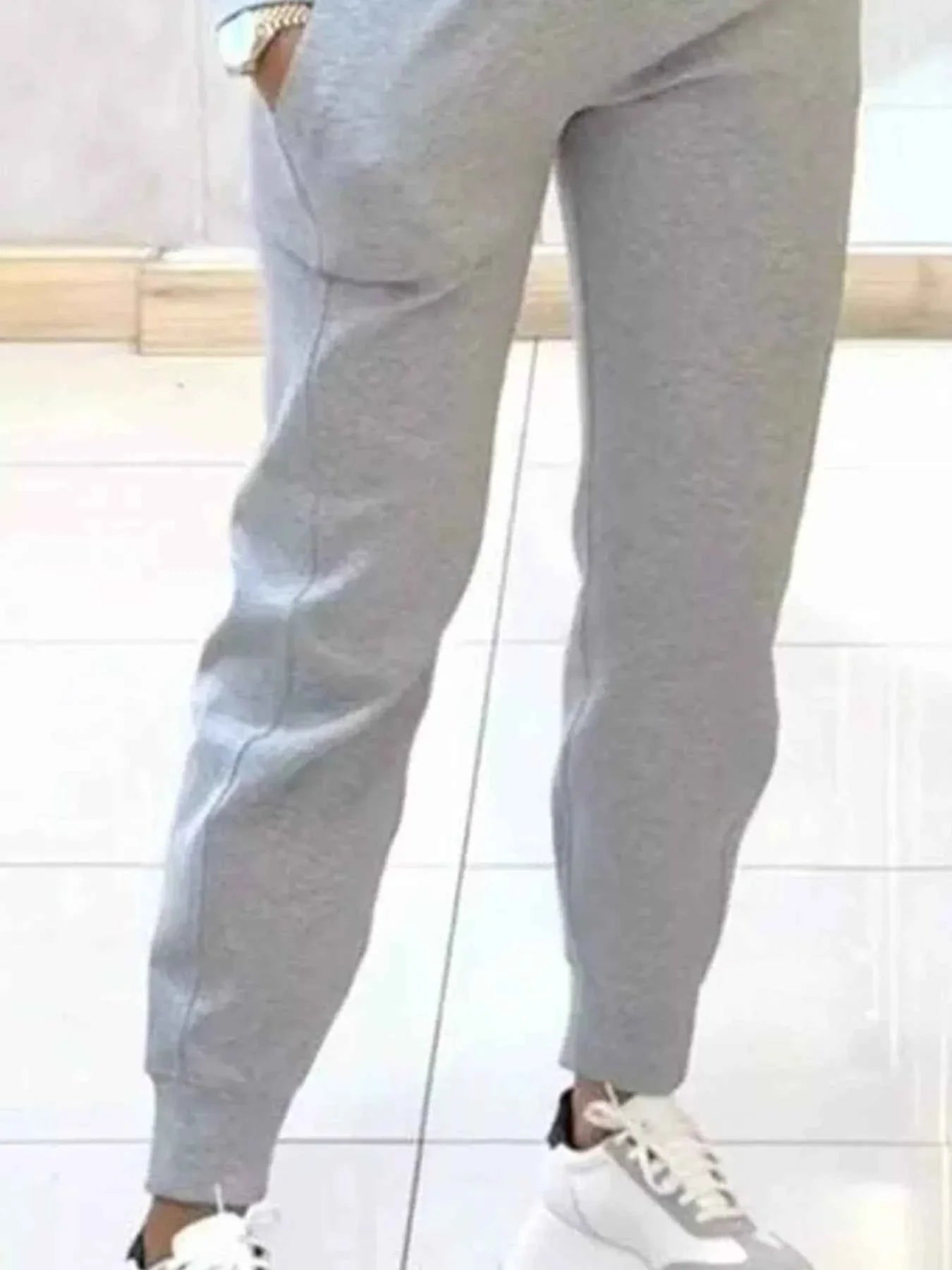 Casual Chic Cropped Sweatshirt and Jogger Set