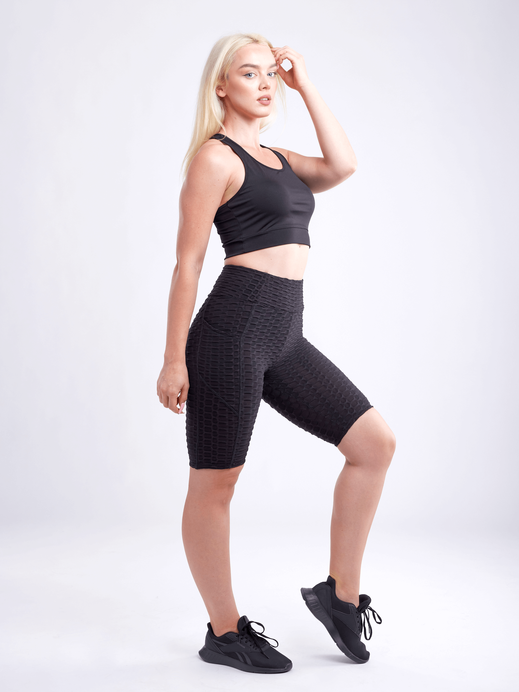 JupiterGear High-Waisted Scrunch Yoga Shorts with Hip Pockets
