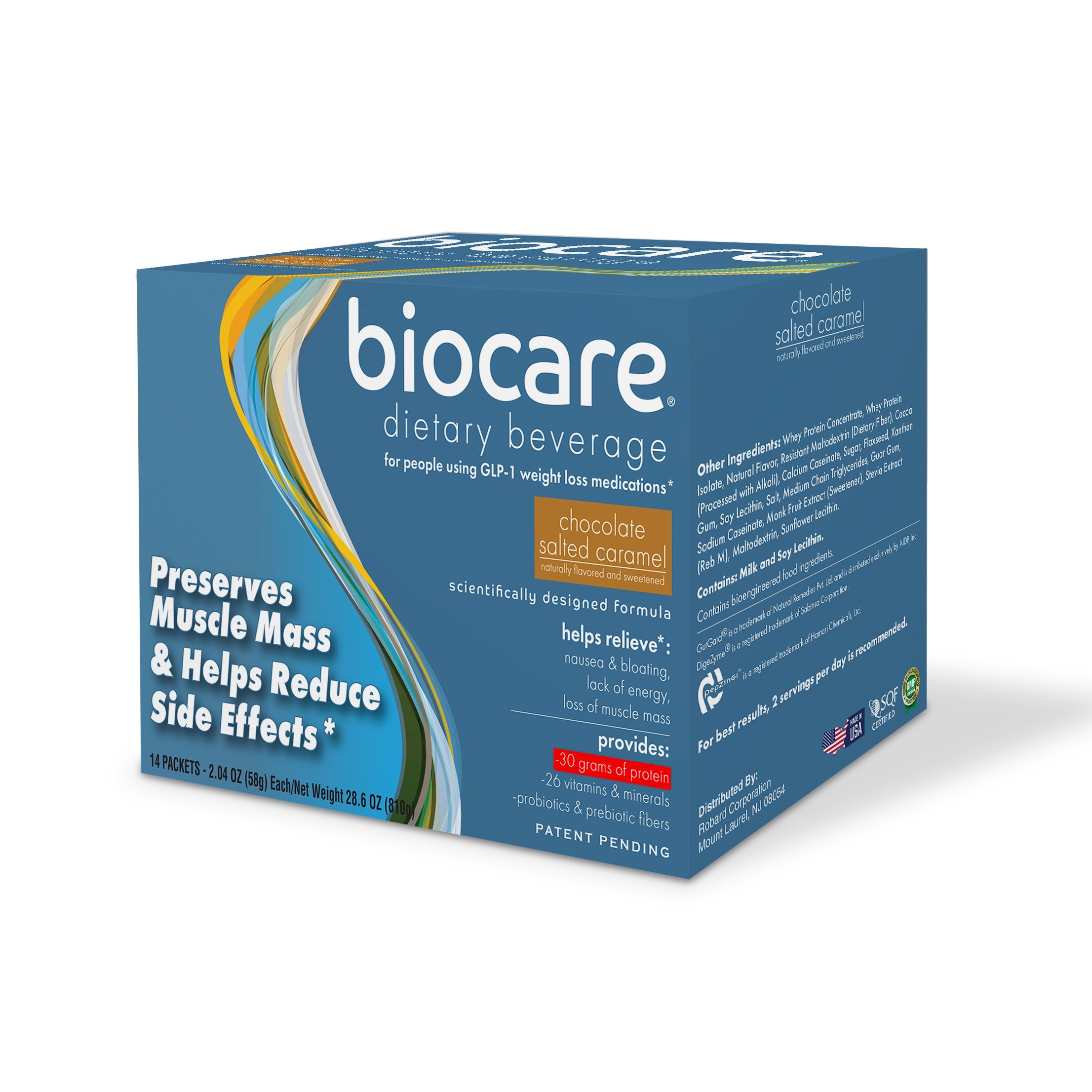 30G Protein Chocolate Salted Caramel Biocare Dietary Beverage (14 Servings)