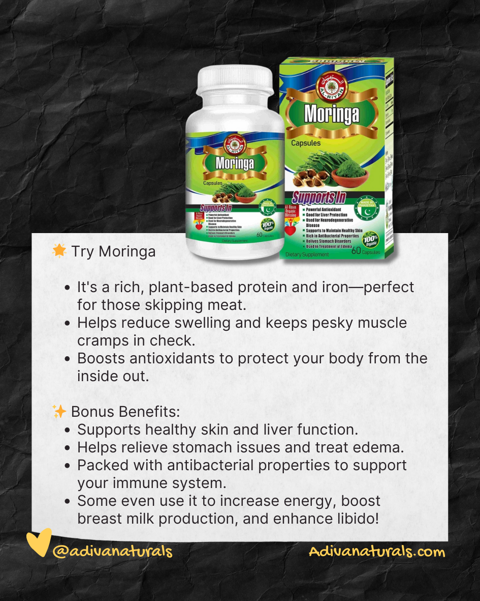 Moringa 60 Capsules [Plant-based protein and iron] Great for Vegans & Vegetarians