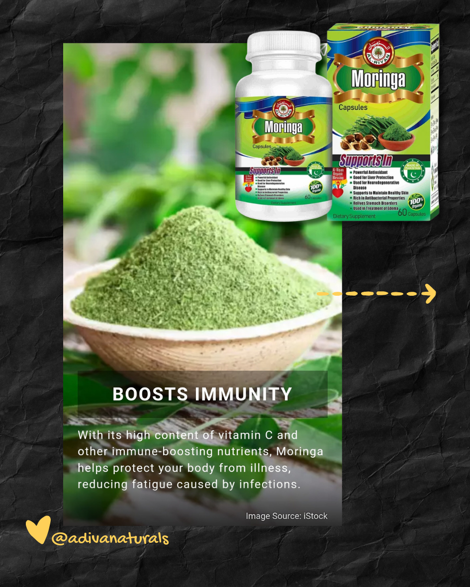 Moringa 60 Capsules [Plant-based protein and iron] Great for Vegans & Vegetarians