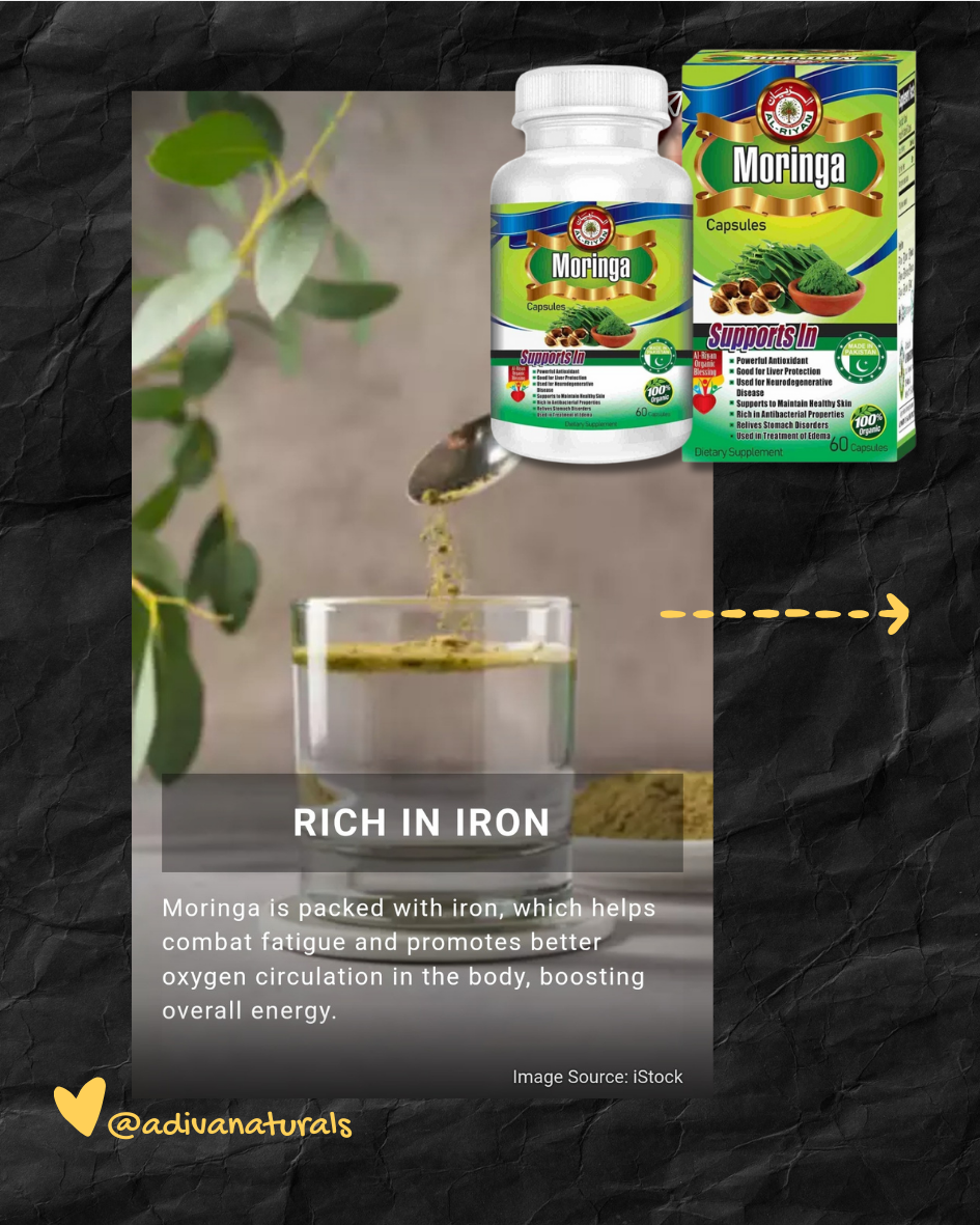 Moringa 60 Capsules [Plant-based protein and iron] Great for Vegans & Vegetarians