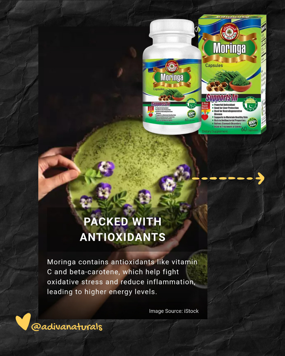 Moringa 60 Capsules [Plant-based protein and iron] Great for Vegans & Vegetarians