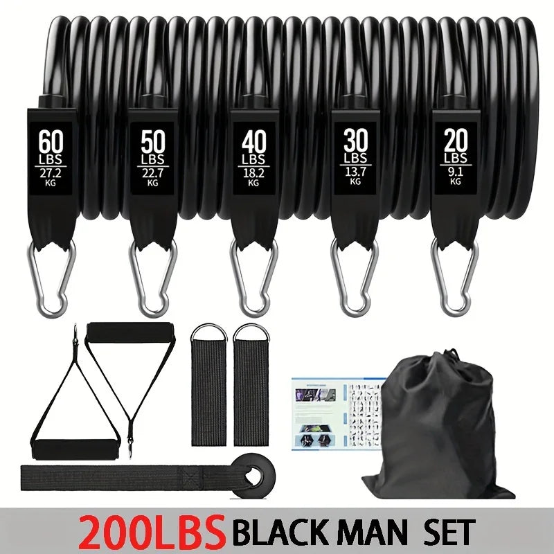 Wrapped Resistance Band & Rod Set – Strength Training Equipment