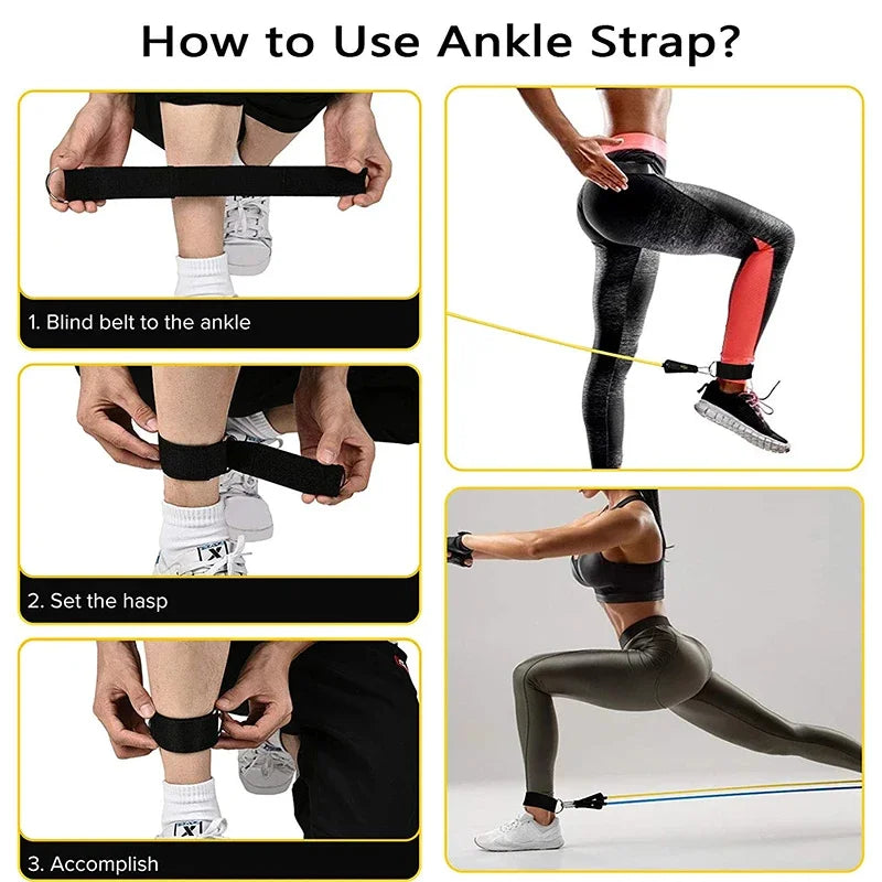 Wrapped Resistance Band & Rod Set – Strength Training Equipment