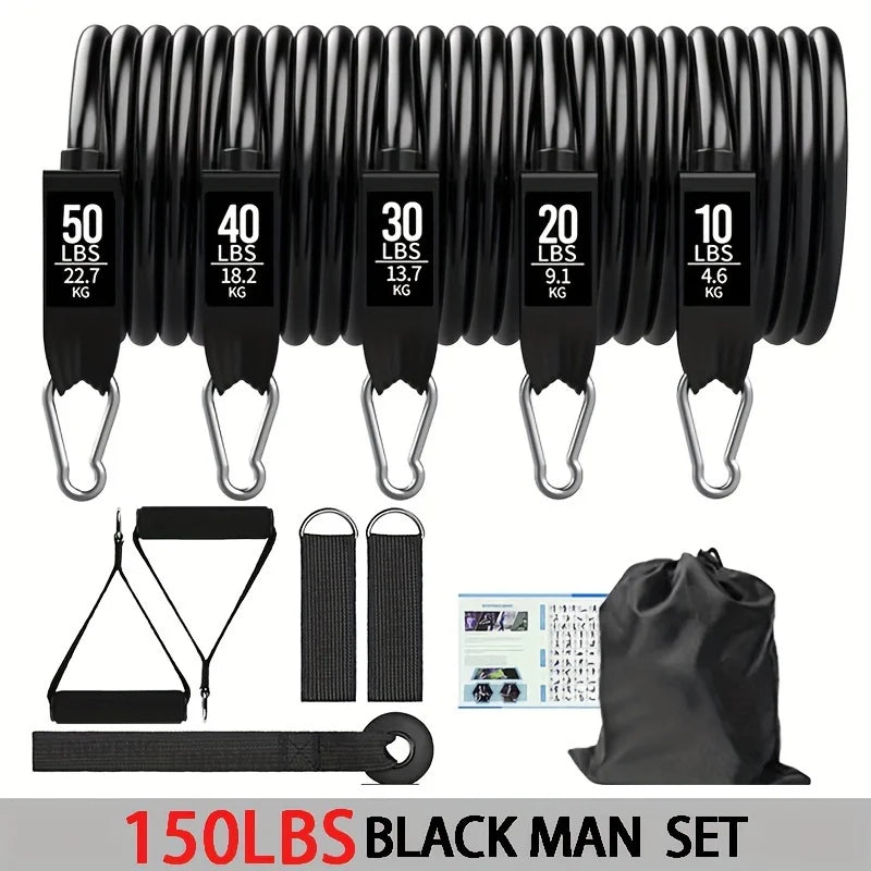 Wrapped Resistance Band & Rod Set – Strength Training Equipment
