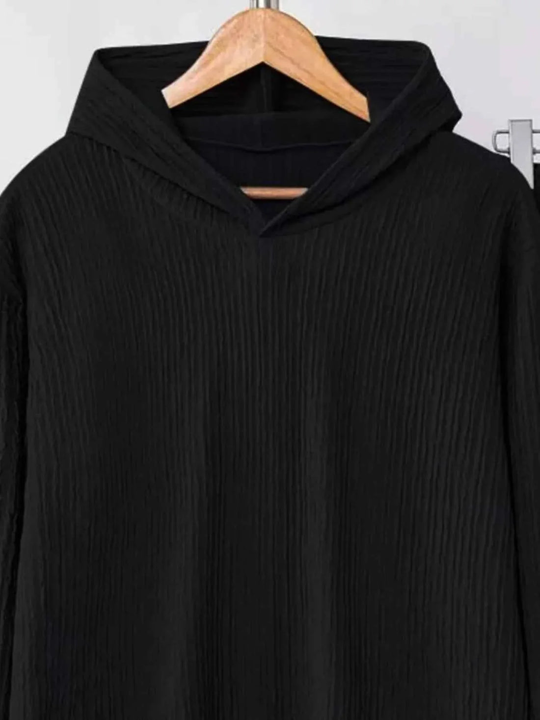 Textured Long Sleeve Hoodie and Pants Set