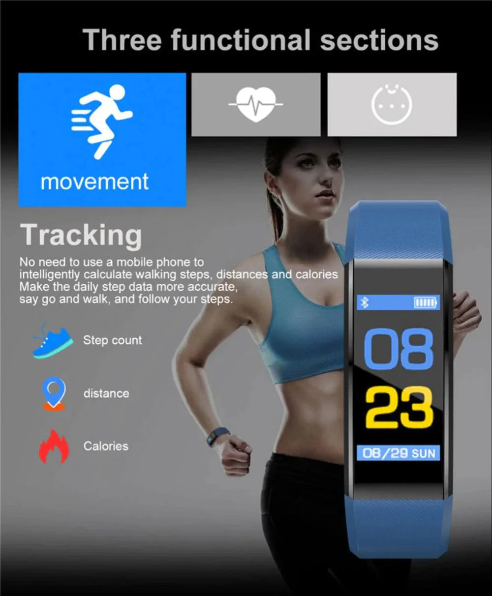 IP67 Waterproof Fitness Tracker – Smart Watch with Heart Rate & Multi-Sport