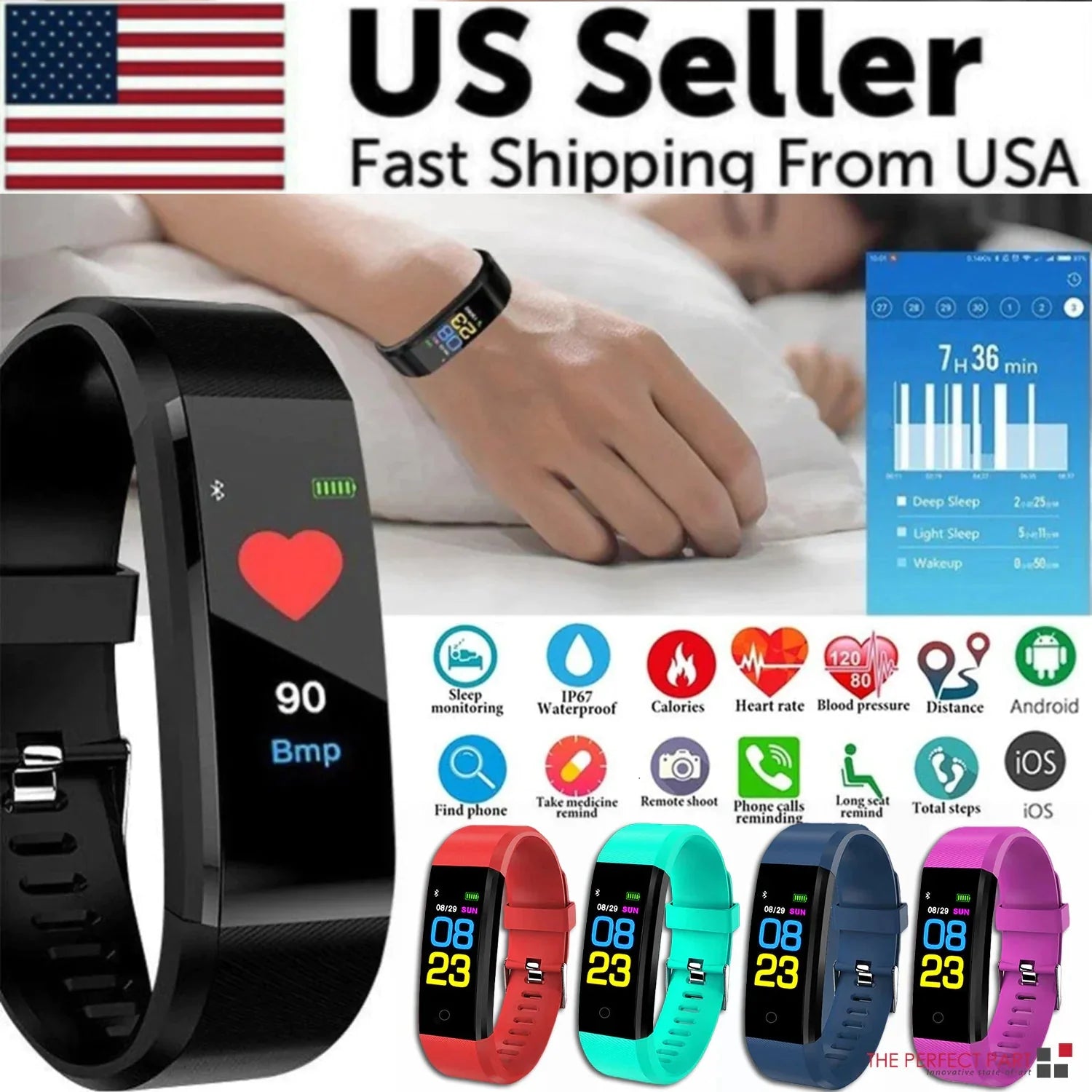IP67 Waterproof Fitness Tracker – Smart Watch with Heart Rate & Multi-Sport